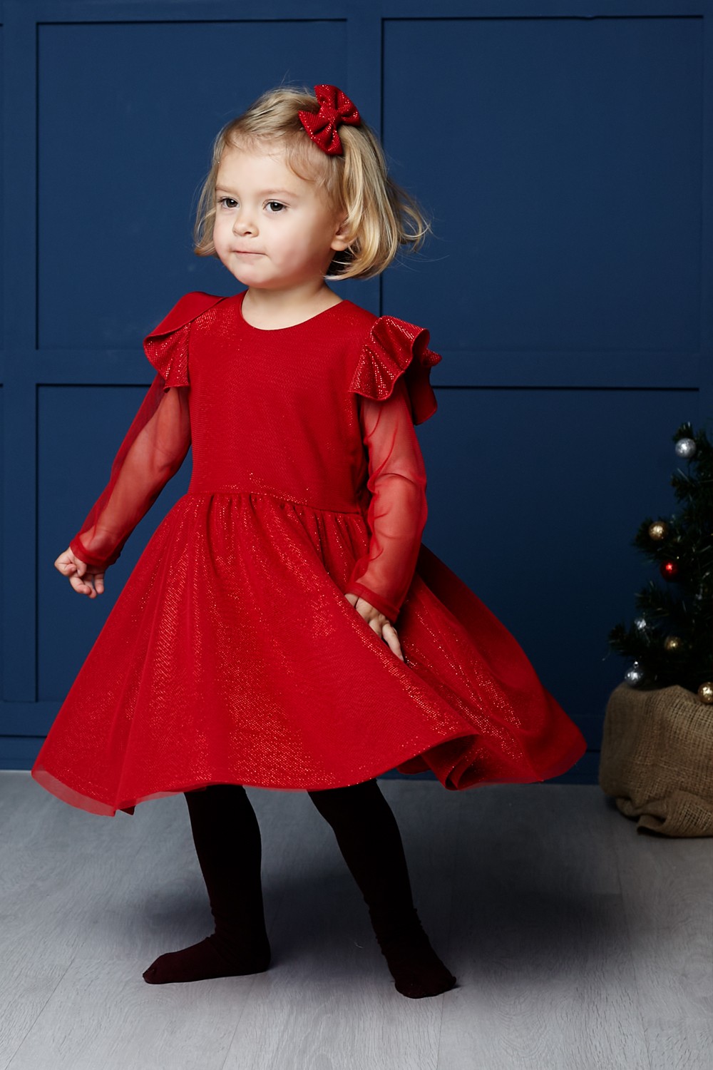 Świąteczna sukienka dla dziewczynki czerwona Ruby